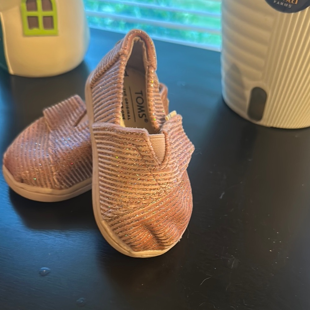 Toms Pink Baby Walker Shoes Espadrille Style